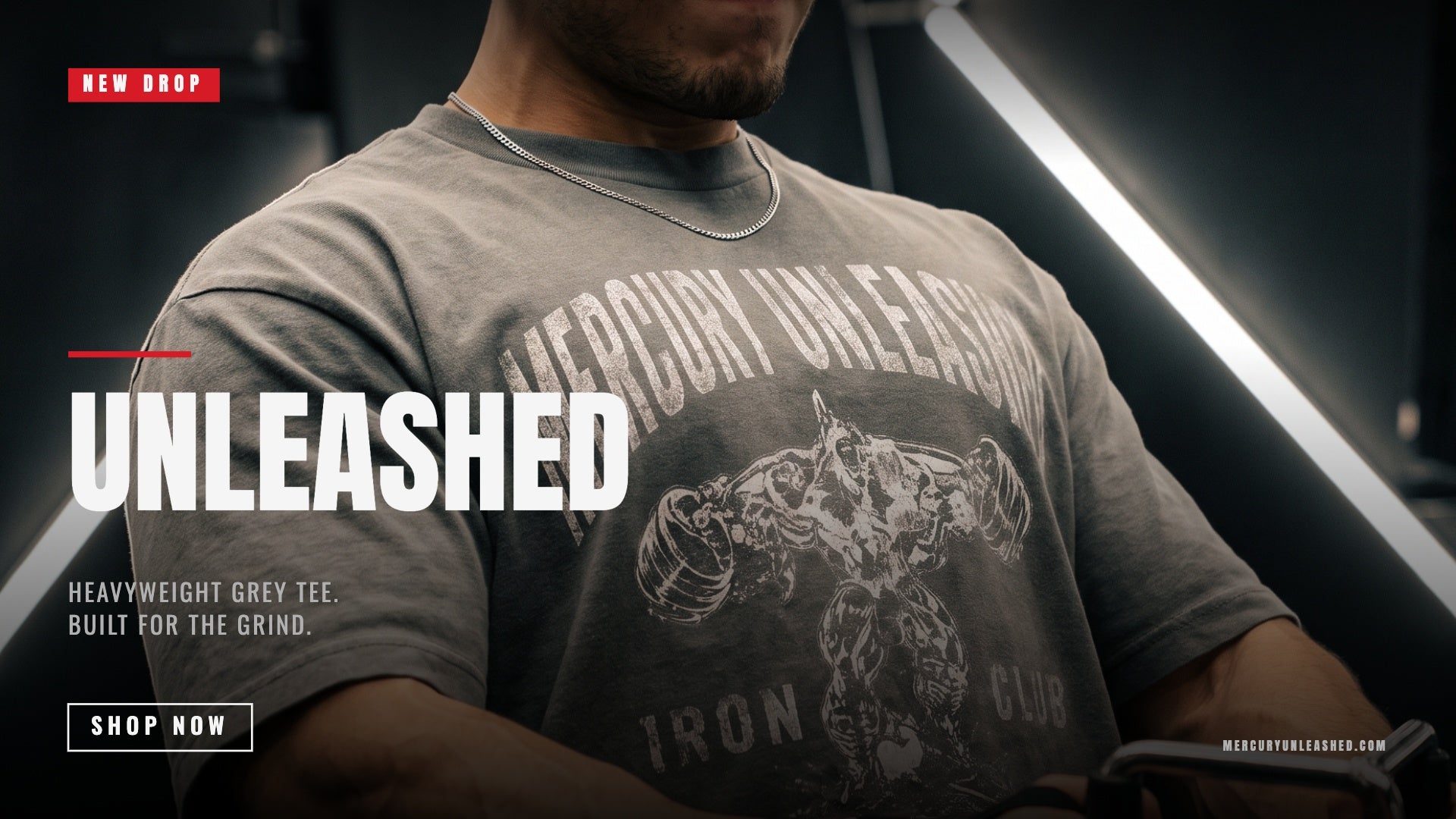 Mercury Unleashed - Iron Club grey tee hero desktop