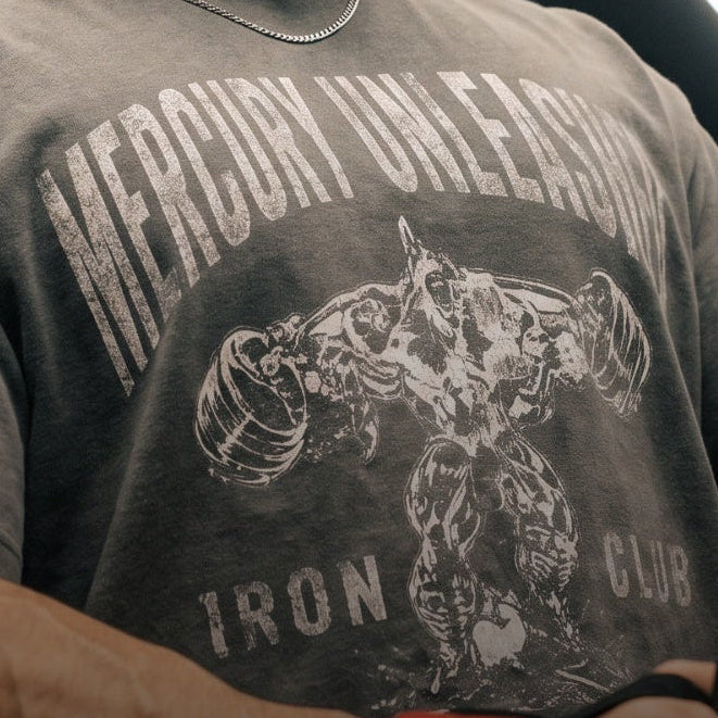 Mercury Unleashed - Iron Club grey tee hero mobile